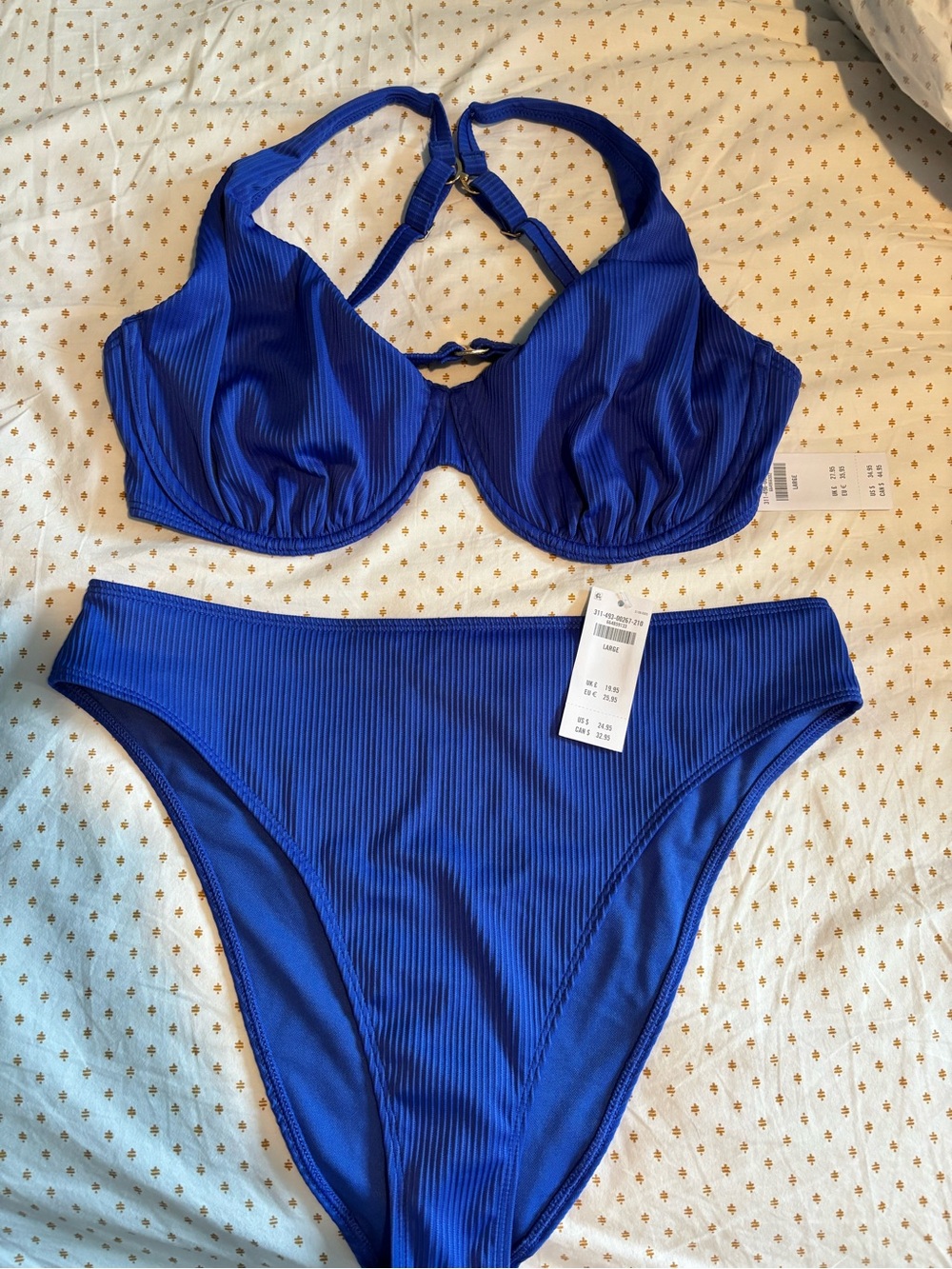 Hollister Ribbed Royal Blue Bikini Bottoms